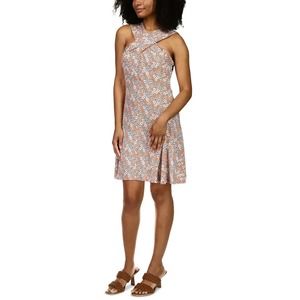 MSRP $98 Michael Kors Petite Crossover-Neck Printed Mini Dress Mandarin Size PL